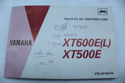 Manuel d'utilisation YAMAHA XT 600 E 1992 - 2003