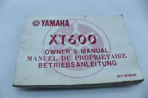 Manuel d'utilisation YAMAHA XT 600 1987 - 1991