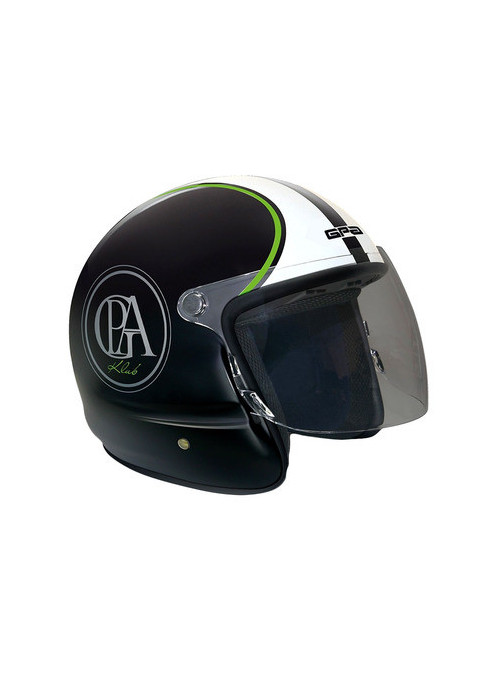 CASQUE GPA HUMAN KLUB NOIR BRILLANT VERT XS