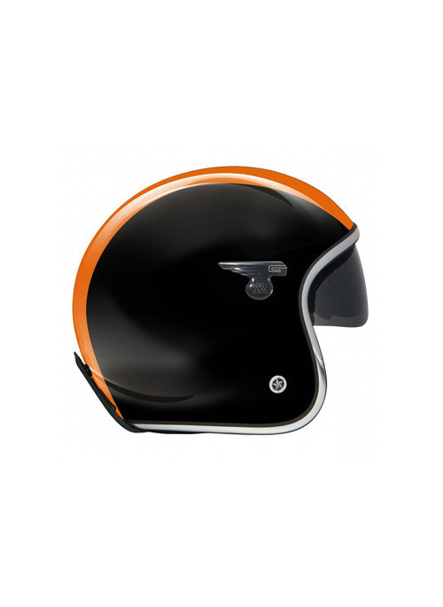 CASQUE GPA CARBON SOLAR NOIR BANDE ORANGE BRILLANT S