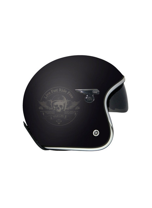 CASQUE GPA CARBON SOLAR SKULL NOIR MAT XL