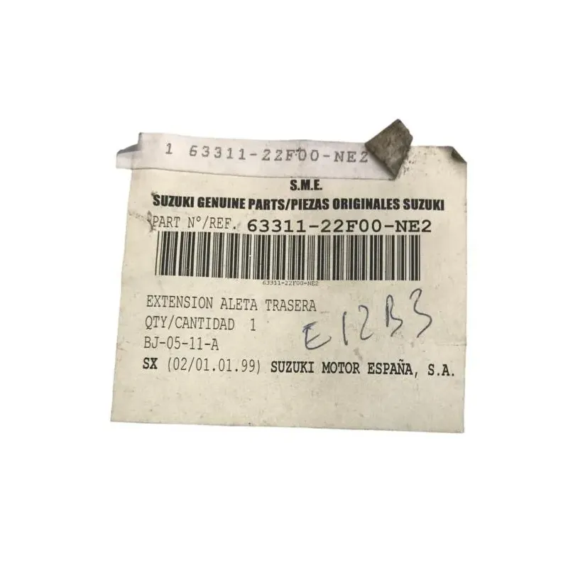 Bavette arriere SUZUKI UX 50 1999-2000 ZILLION