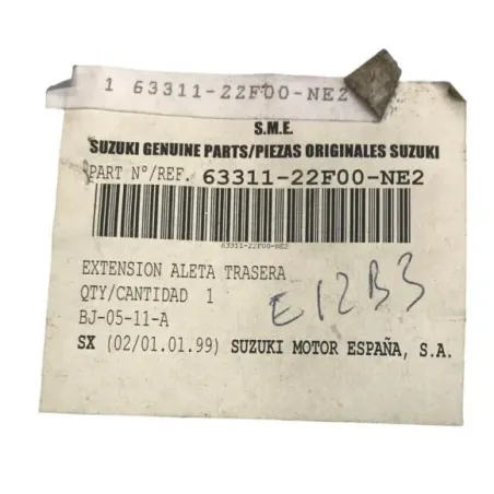 Bavette arriere SUZUKI UX 50 1999-2000 ZILLION