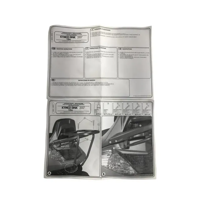 Porte paquets arriere KYMCO DINK 125 2006-2007 EURO 3