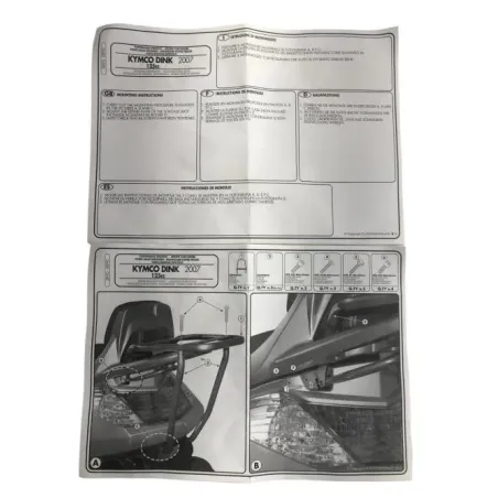 Porte paquets arriere KYMCO DINK 125 2006-2007 EURO 3