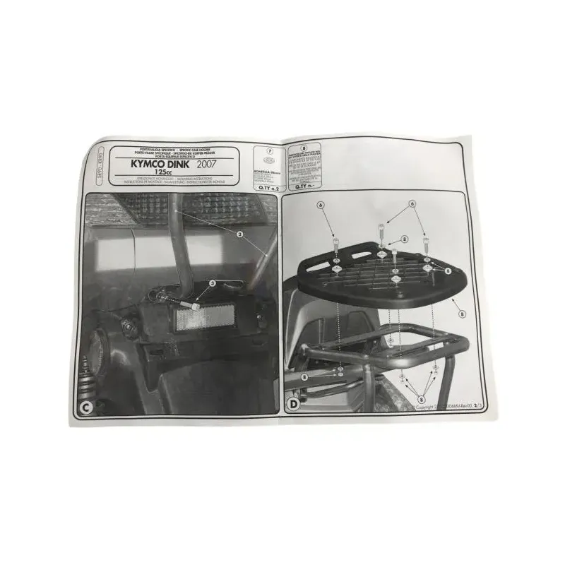 Porte paquets arriere KYMCO DINK 125 2006-2007 EURO 3