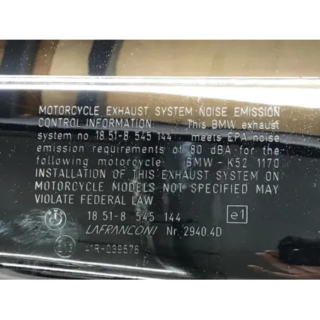 Silencieux (echappement) BMW R 1200 RT 2014-2018 K52