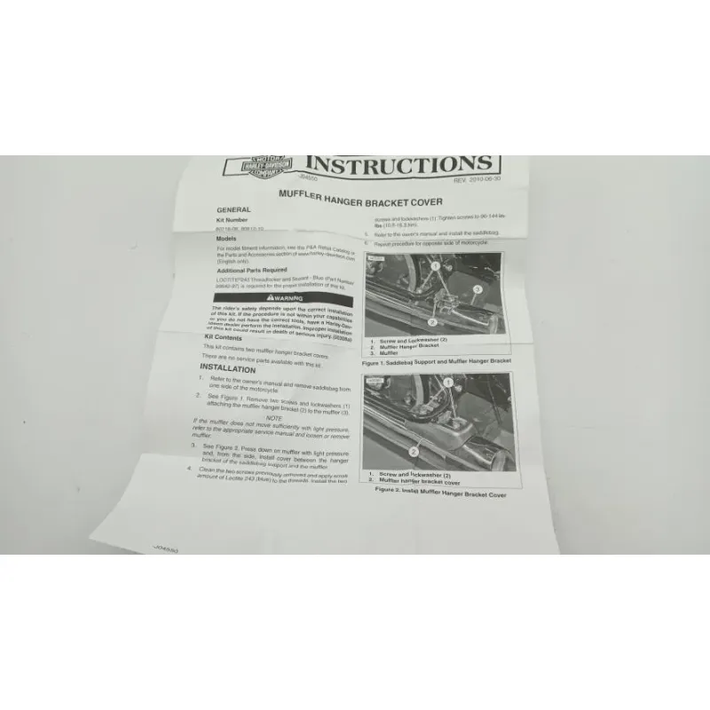Bras support pot echappement HARLEY DAVIDSON FLHX 1584 STREET GLIDE 2007 - 2010