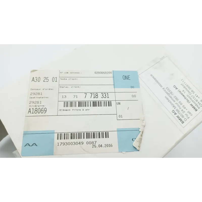 Boite a air BMW HP2 1200 2007 - 2010