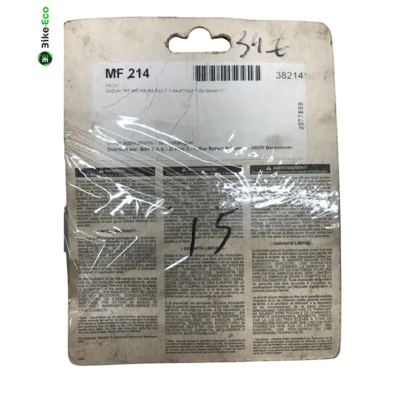 Plaquettes de frein avant SUZUKI GSF 1200 1996-2000 BANDIT