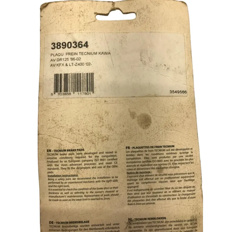 Plaquettes de frein avant KAWASAKI KFX 400 2003-2006