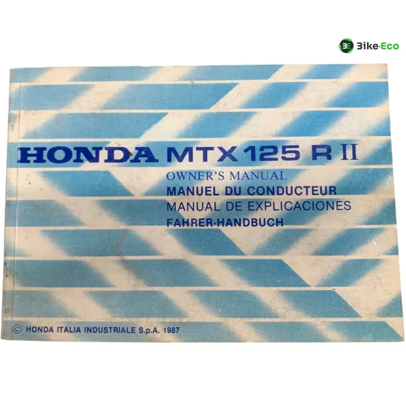 Manuel d'utilisation HONDA MTX 125 R 1987-1989