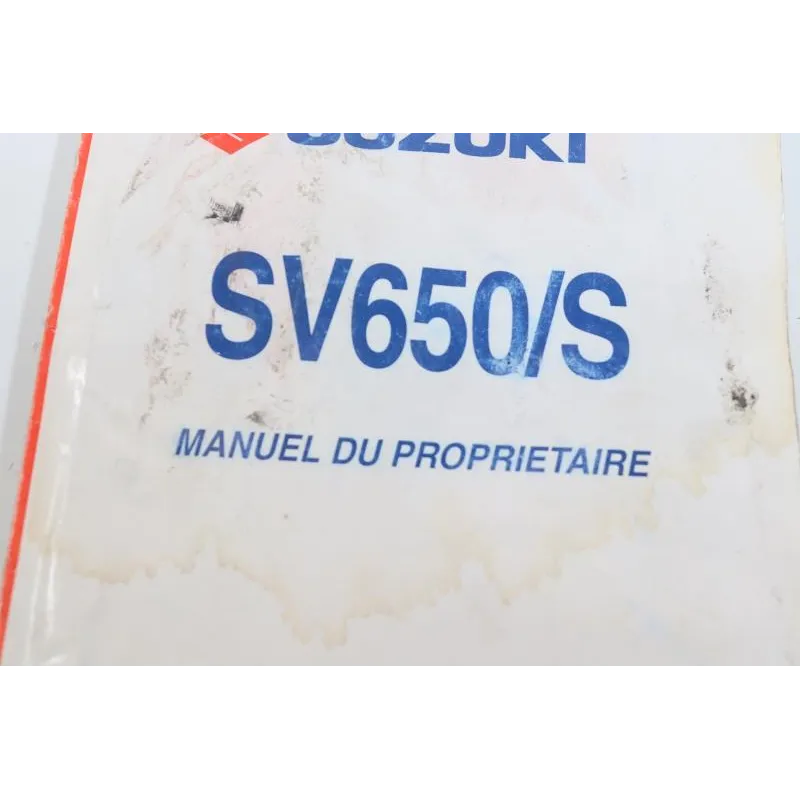 Manuel d'utilisation SUZUKI SV 650 N 2003 - 2009