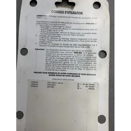 Plaquettes de frein avant YAMAHA FZR 1000 1989-1990
