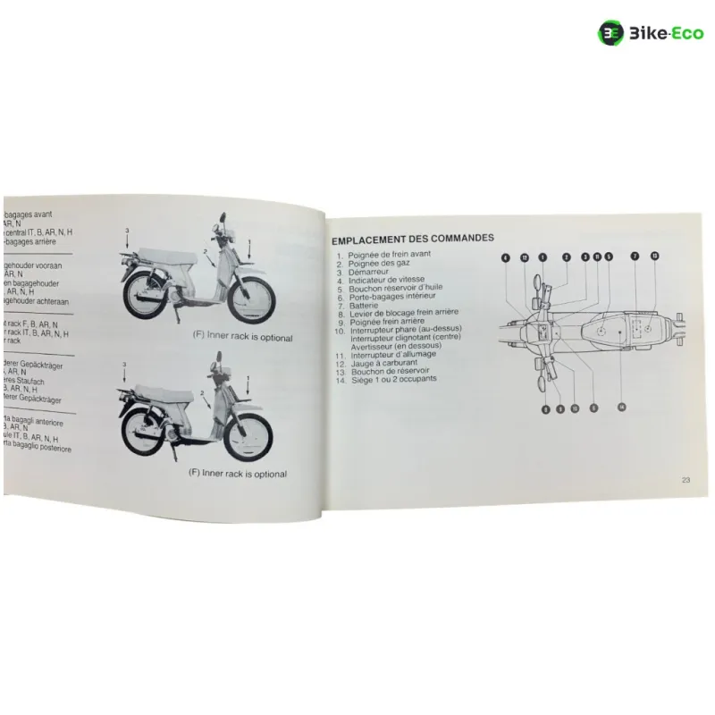 Manuel d'utilisation HONDA SH 50 1993-1995 SCOOPY
