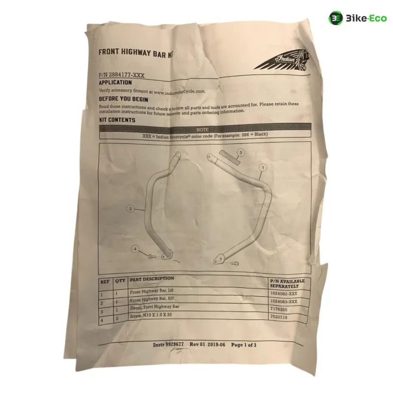 Pare carter moteur INDIAN PURSUIT 1770 2023-2025 ELITE