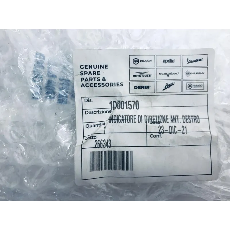 Clignotant avant droit PIAGGIO TYPHOON 50 2018-2020 2T