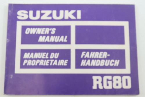 Manuel d'utilisation SUZUKI RG 80 1985 - 1991