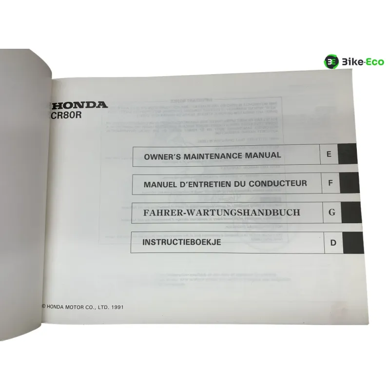Manuel d'utilisation HONDA CR 80 R 1985-1991