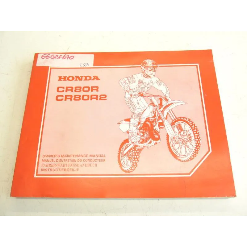 Manuel d'utilisation HONDA CR 80 R 1996-2002