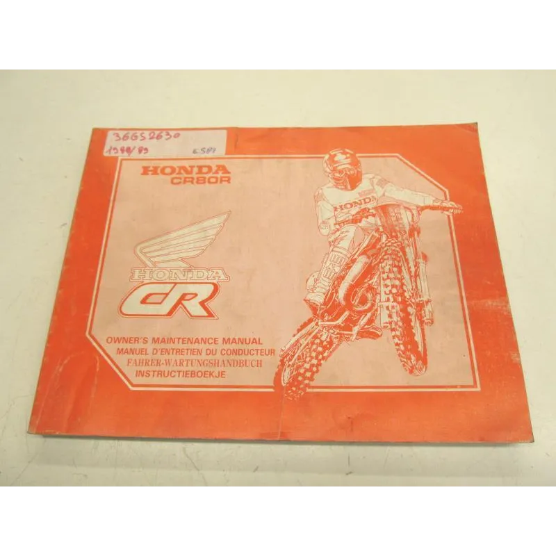 Manuel d'utilisation HONDA CR 80 R 1986-2002