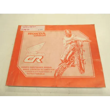 Manuel d'utilisation HONDA CR 80 R 1986-2002