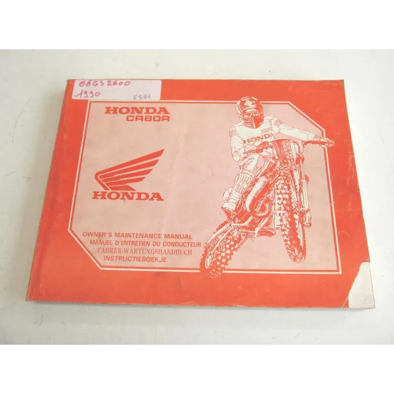 Manuel d'utilisation HONDA CR 80 R 1986-1995