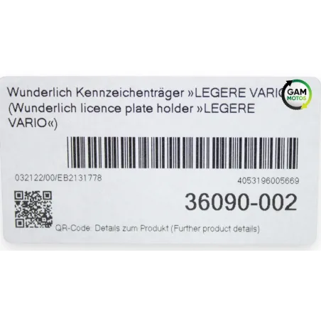 Support de plaque et eclairage BMW S 1000 R 2021 -2024