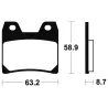 Plaquettes de frein arriere YAMAHA FZS 1000 2001-2003 FAZER Plaquettes de frein arriere YAMAHA FZS 1000 2001-2003 FAZER