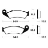 Plaquettes de frein arriere HONDA VFR 400 R 1989-1990 Plaquettes de frein arriere HONDA VFR 400 R 1989-1990
