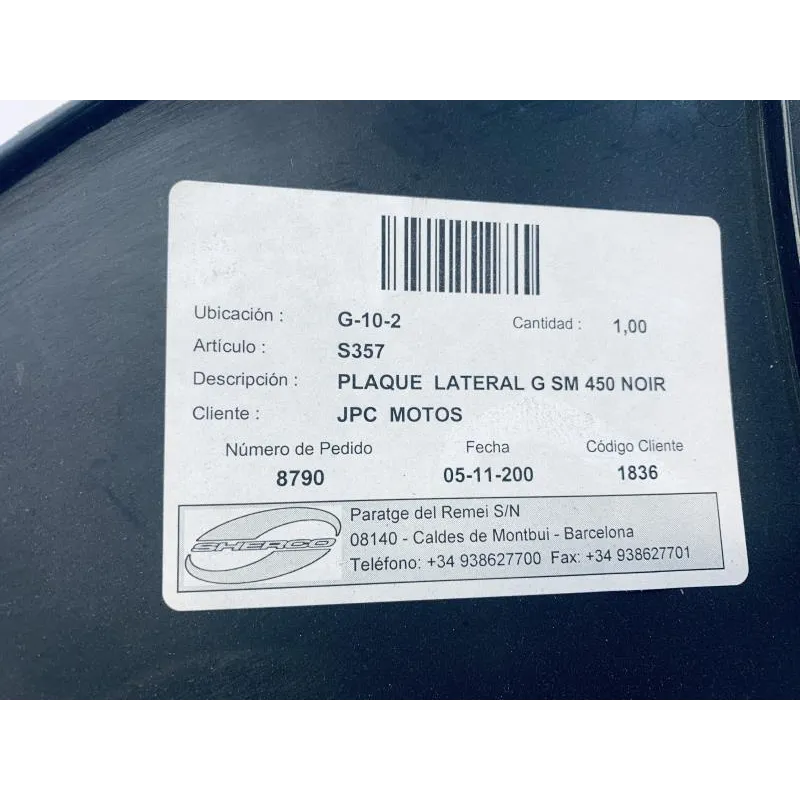 Cache carenage sous selle gauche SHERCO SM 450 4.5I 2007-2012