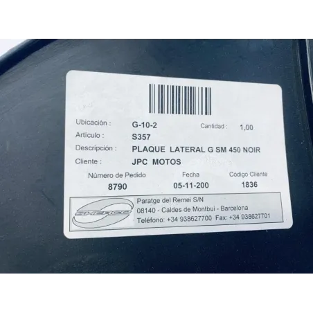 Cache carenage sous selle gauche SHERCO SM 450 4.5I 2007-2012