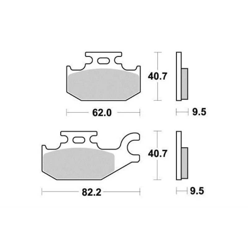 Plaquettes de frein arriere YAMAHA YFM 450 2009-2014 GRIZZLY 4X4