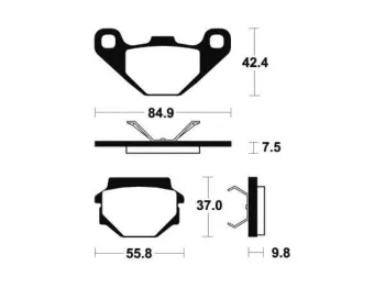 Plaquettes de frein arriere CAGIVA W8 125 1993-1998