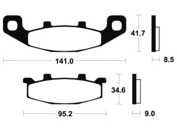 Plaquettes de frein arriere KAWASAKI ZZR 600 1990-1992