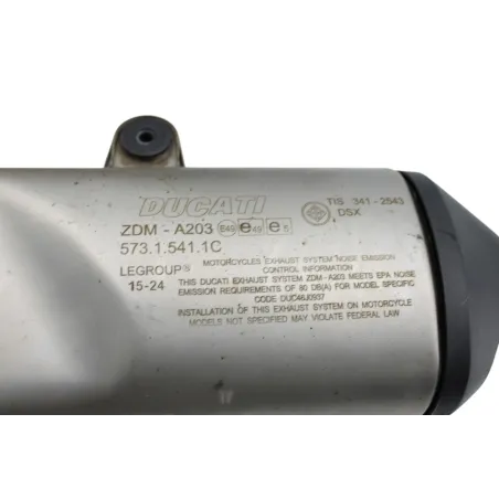 Ligne d'echappement DUCATI DESERT X 937 ABS 2022 - 2025