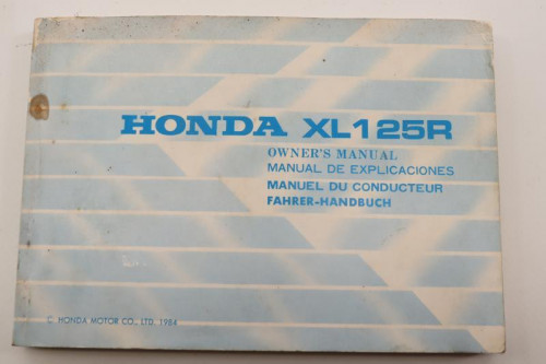 Manuel d'utilisation HONDA XL 125 R 1983 - 1999