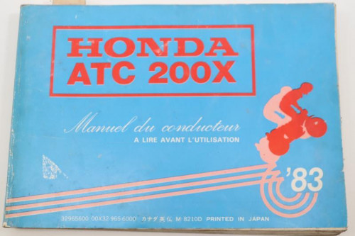 Manuel d'utilisation HONDA 200 ATC X 1982 - 1983