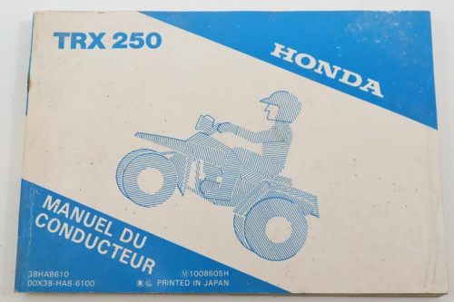 Manuel d'utilisation HONDA 250 TRX 1986 - 1987