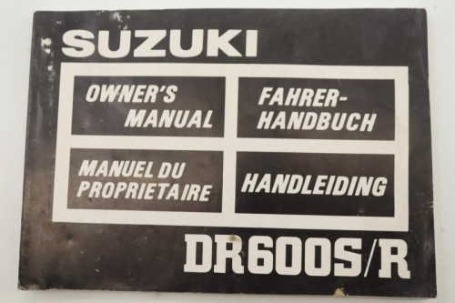 Manuel d'utilisation SUZUKI DR 600 S R 1986