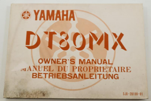 Manuel d'utilisation YAMAHA DT 80 MX 1981
