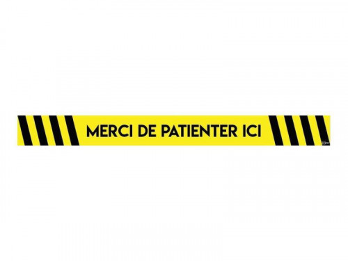 Stickers sol marquage merci de patienter ici STICKERS SOL MARQUAGE MERCI DE PATIENTER ICI