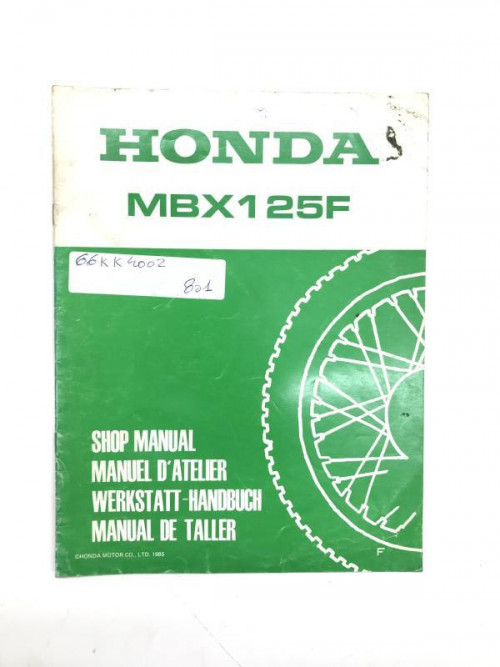 Manuel d'atelier HONDA MBX 125 1984-1986