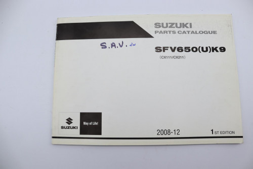 Manuel d'utilisation SUZUKI 650 SFV 2009 - 2009