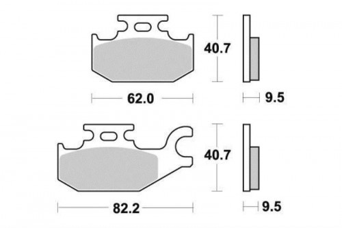 Plaquettes de frein arriere YAMAHA YFM 450 2009-2014 GRIZZLY 4 X4