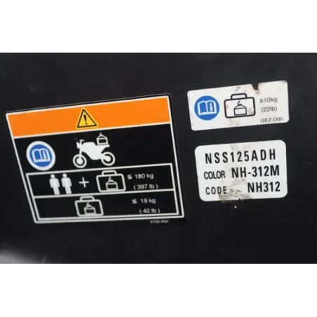 Coffre sous selle HONDA NSS 125 FORZA ABS 2017 - 2018