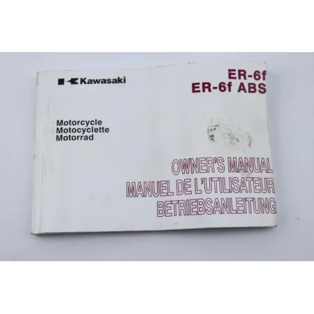 Manuel d'utilisation KAWASAKI ER6 650 F 2012 - 2016